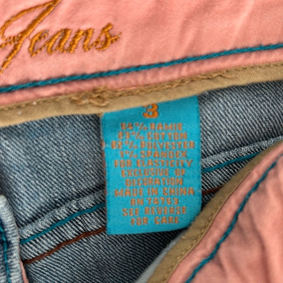 Zana Di Jeans | juniors sizing 3 low rise Y2K 90s flare jeans embroidered pearls - Picture 8 of 16